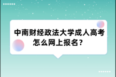 中南财经政法大学成人高考怎么网上报名？